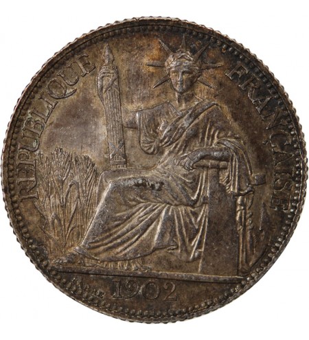INDOCHINE FRANCAISE - 20 CENTIMES ARGENT 1902 A PARIS