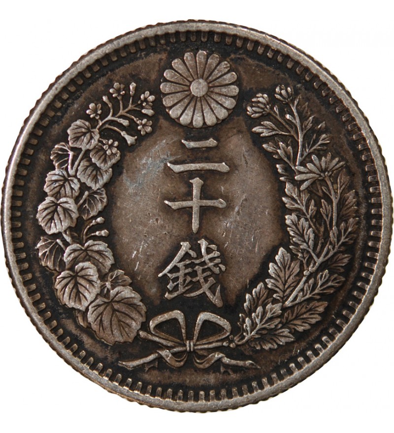 JAPON, MEIJI - 20 SEN ARGENT AN 3 (1870)