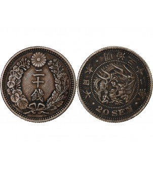 JAPON, MEIJI - 20 SEN ARGENT AN 3 (1870) 2