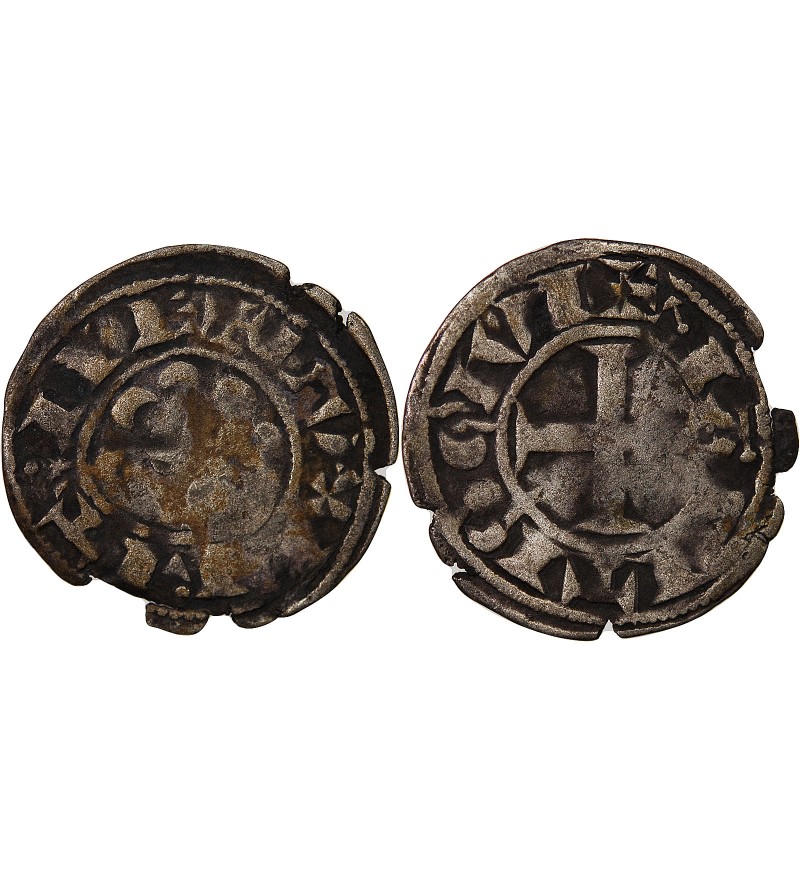 Guy de Thouars 1 denier Billon 1186-1213 T Nantes