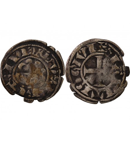 Guy de Thouars Denier Billon 1186-1213 T Nantes