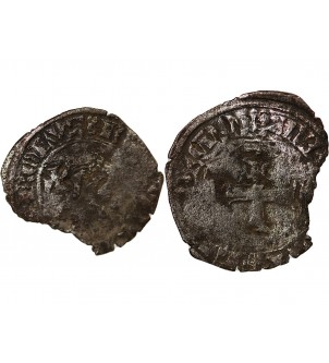 DUCHÉ DE BRETAGNE, CHARLES DE BLOIS - DOUBLE DENIER 1341 / 1364 2