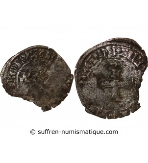 DUCHÉ DE BRETAGNE, CHARLES DE BLOIS - DOUBLE DENIER 1341 / 1364