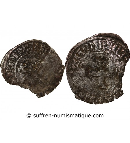 DUCHÉ DE BRETAGNE, CHARLES DE BLOIS - DOUBLE DENIER 1341 / 1364