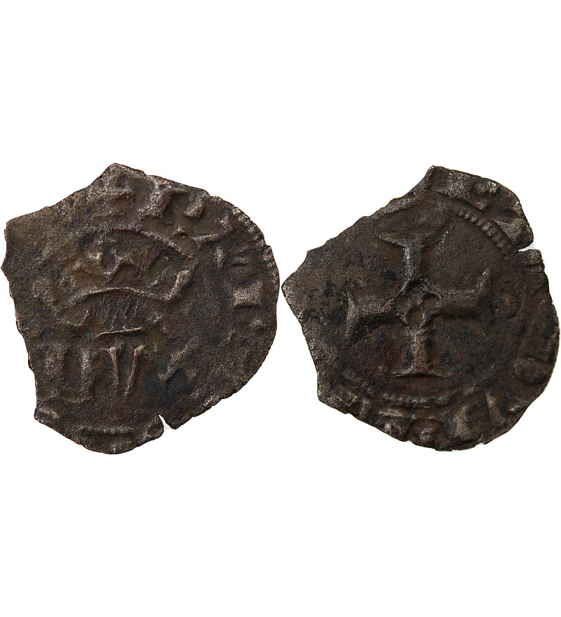 DUCHÉ DE BRETAGNE, CHARLES DE BLOIS - DOUBLE DENIER 1341 / 1364