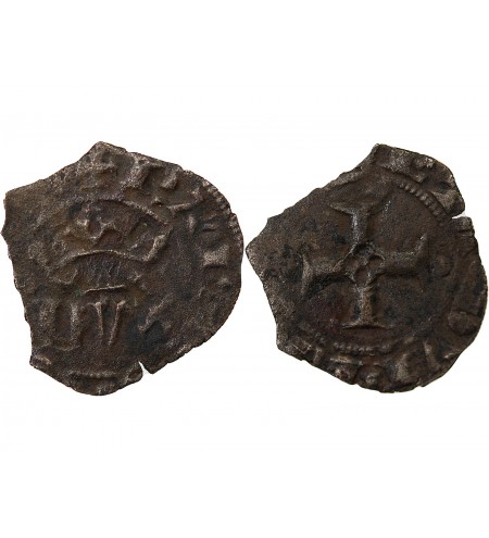 DUCHÉ DE BRETAGNE, CHARLES DE BLOIS - DOUBLE DENIER 1341 / 1364