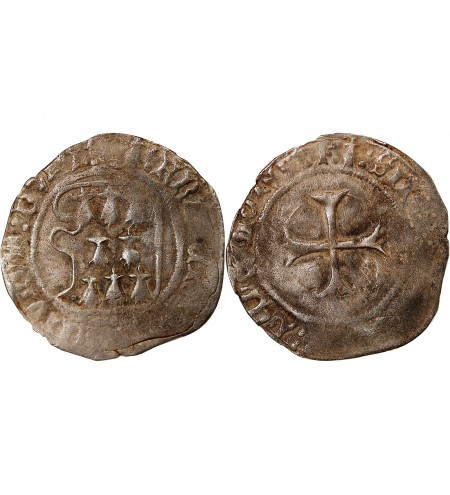 DUCHÉ DE BRETAGNE, FRANÇOIS II - BLANC A LA TARGE 1442 / 1488