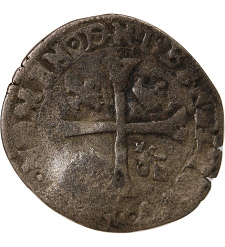 CHARLES X, CARDINAL DE BOURBON - DOUZAIN 1594 CONTREMARQUE