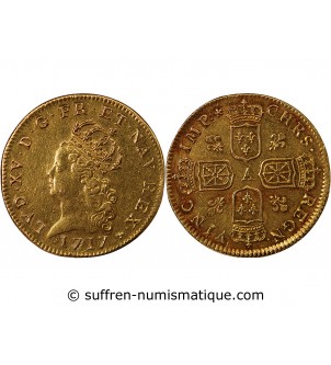 LOUIS XV ﻿- DOUBLE LOUIS D'OR DE NOAILLES 1717 A PARIS