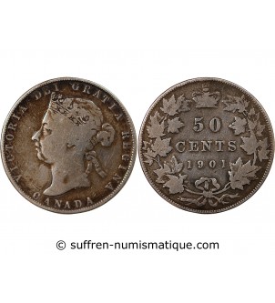 CANADA, VICTORIA - 50 CENTS ARGENT 1901