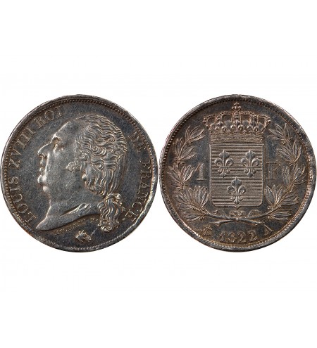 LOUIS XVIII﻿ - 1 FRANC 1822 A PARIS﻿