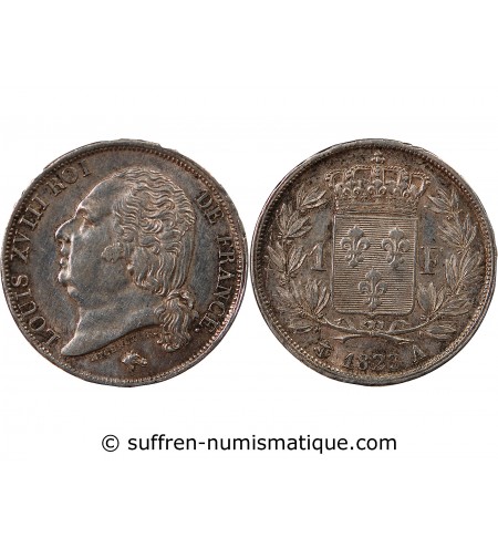 LOUIS XVIII﻿ - 1 FRANC 1822 A PARIS﻿
