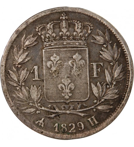 CHARLES X﻿ - 1 FRANC ARGENT 1829 H LA ROCHELLE