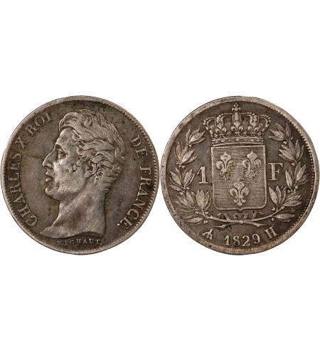 CHARLES X﻿ - 1 FRANC ARGENT 1829 H LA ROCHELLE