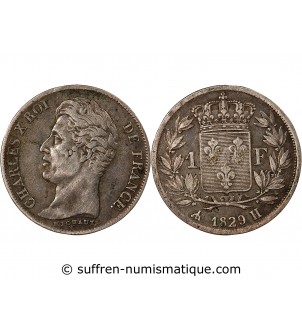 CHARLES X﻿ - 1 FRANC ARGENT 1829 H LA ROCHELLE