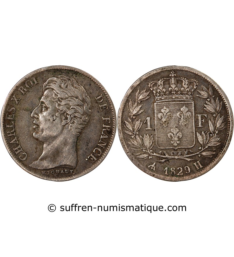 CHARLES X﻿ - 1 FRANC ARGENT 1829 H LA ROCHELLE