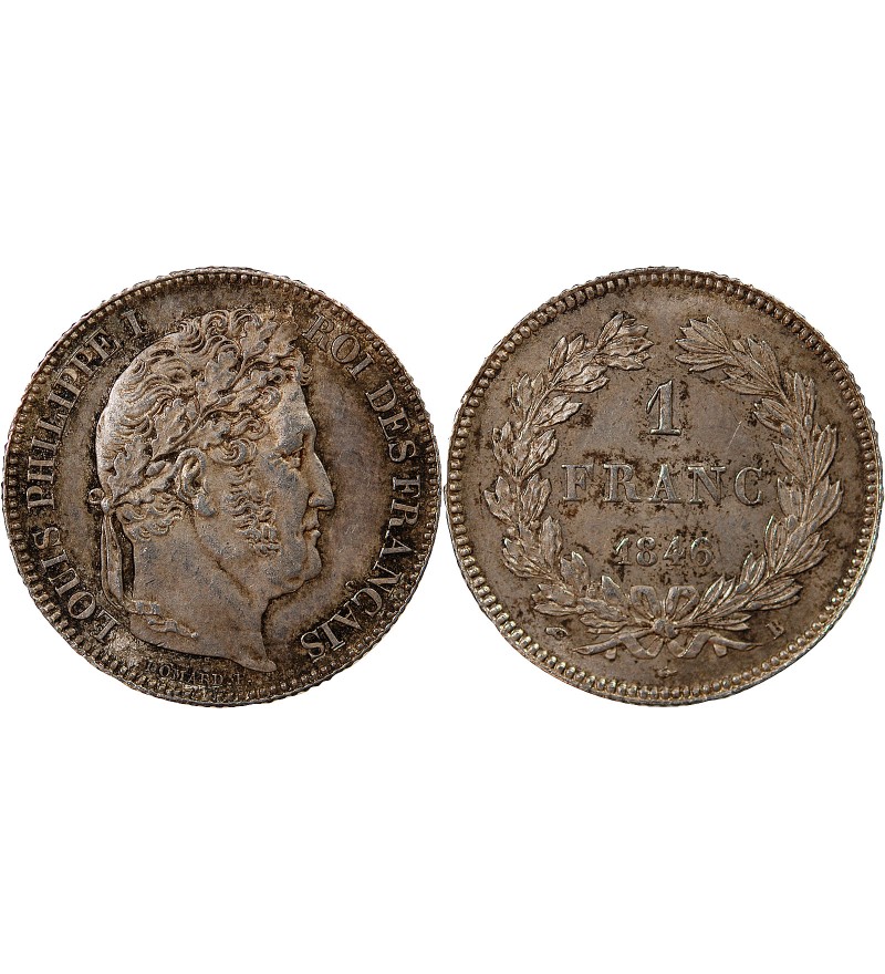 LOUIS PHILIPPE﻿ - 1 FRANC ARGENT 1846 B ROUEN