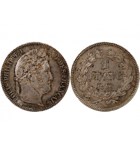 LOUIS PHILIPPE﻿ - 1 FRANC ARGENT 1846 B ROUEN