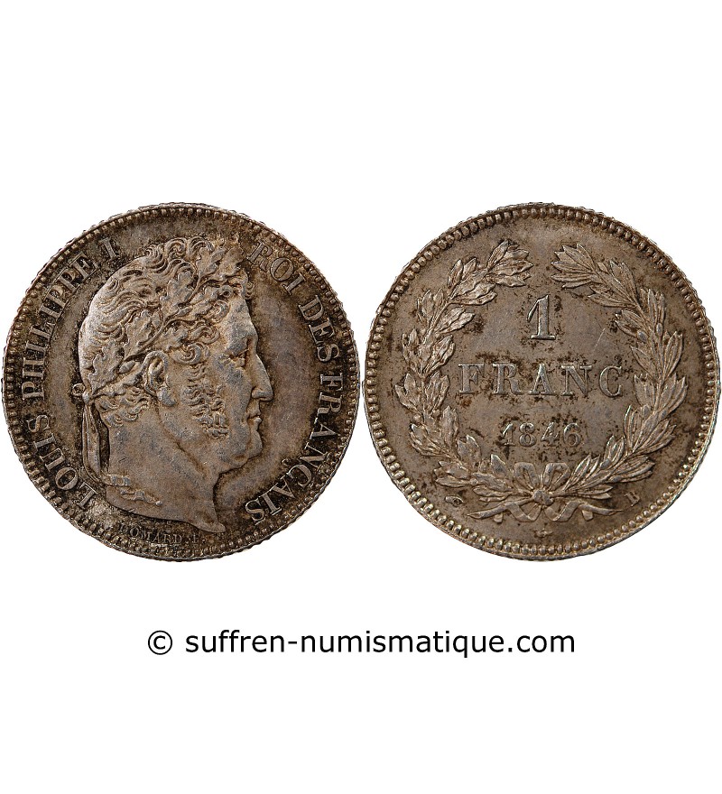 LOUIS PHILIPPE﻿ - 1 FRANC ARGENT 1846 B ROUEN
