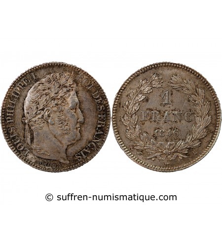 LOUIS PHILIPPE﻿ - 1 FRANC ARGENT 1846 B ROUEN