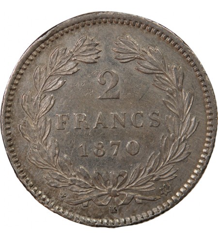 CERES - 2 FRANCS 1870 K BORDEAUX - Sans Légende - Variété Etoile