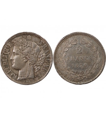 CERES - 2 FRANCS 1870 K BORDEAUX - Sans Légende - Variété Etoile