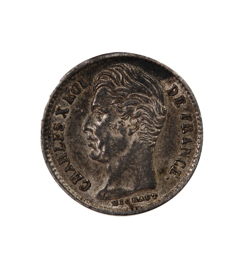 CHARLES X - 1/4 FRANC ARGENT 1828 W LILLE