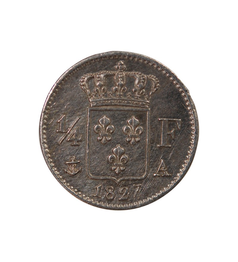 CHARLES X - 1/4 FRANC ARGENT 1827 A PARIS