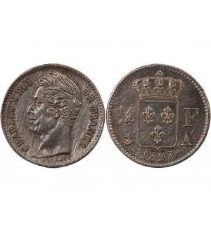 CHARLES X - 1/4 FRANC ARGENT 1827 A PARIS 2