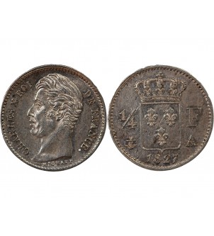 CHARLES X - 1/4 FRANC ARGENT 1827 A PARIS 2
