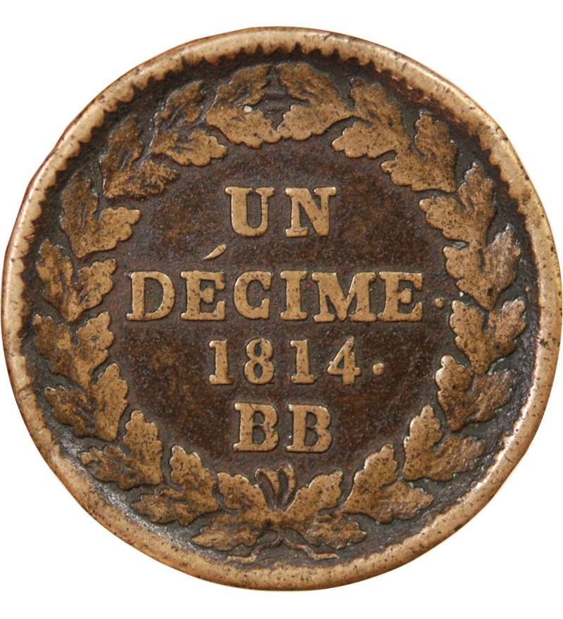 SIEGE DE STRASBOURG, LOUIS XVIII - DECIME 1814. BB