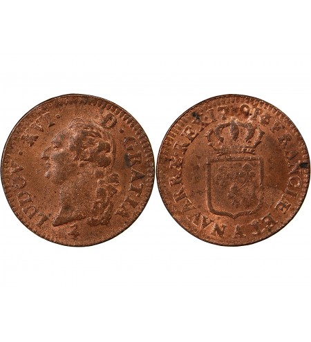 LOUIS XVI - SOL A L'ECU 1791 A PARIS