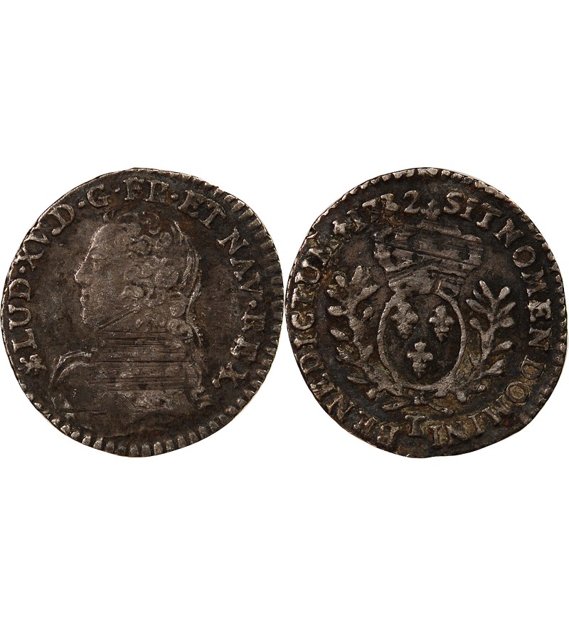 LOUIS XV﻿ - 1/20 ECU AUX BRANCHES D'OLIVIER 1732 T NANTES R3