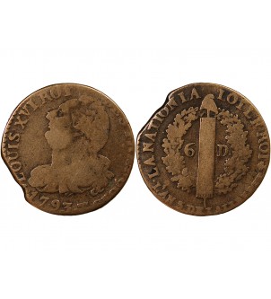 REVOLUTION FRANCAISE, CONSTITUTION - 6 DENIERS 1793 T NANTES 2