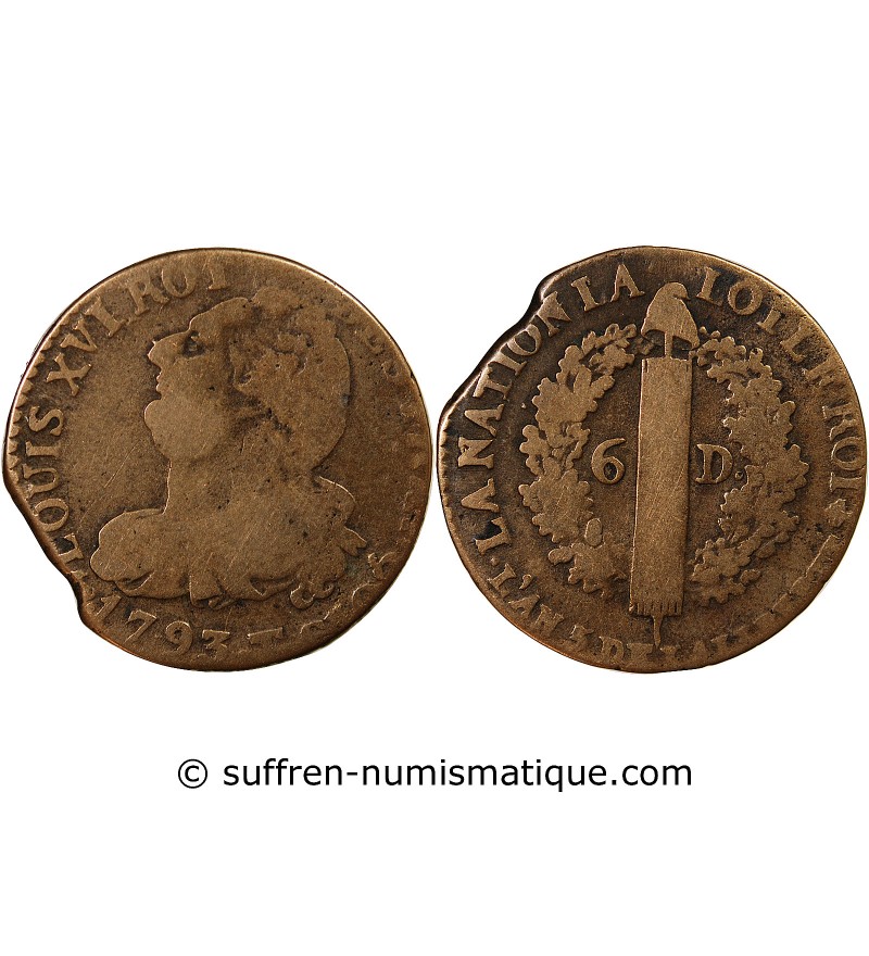 REVOLUTION FRANCAISE, CONSTITUTION - 6 DENIERS 1793 T NANTES