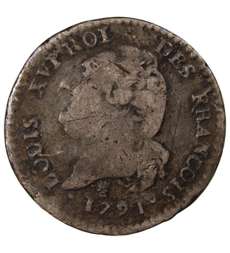 REVOLUTION FRANCAISE, CONSTITUTION - 15 SOLS  ARGENT 1791 I LIMOGES