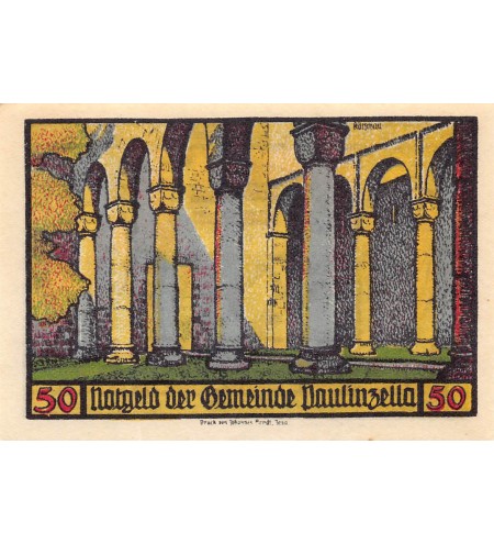 ALLEMAGNE, PAULINZELLA - 50 PFENNIG 1922