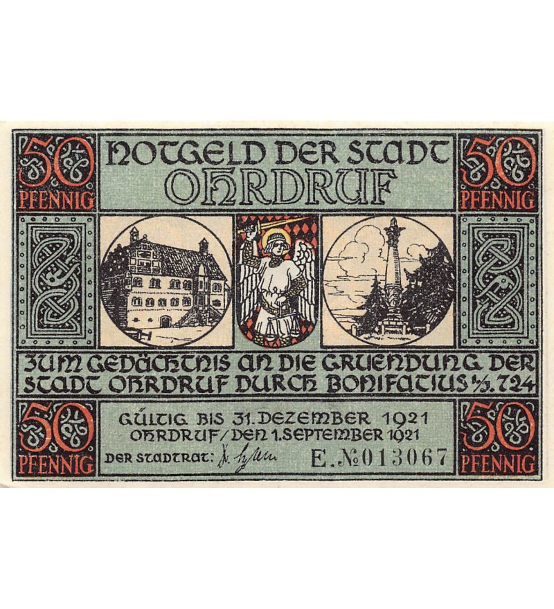ALLEMAGNE, OHRDRUF - 50 PFENNIG 1921