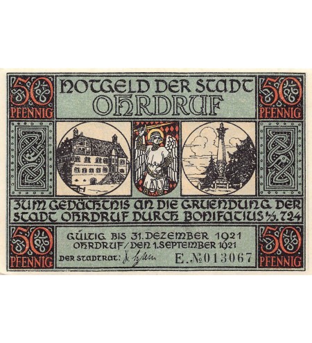 ALLEMAGNE, OHRDRUF - 50 PFENNIG 1921