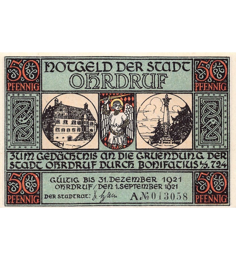 ALLEMAGNE, OHRDRUF - 50 PFENNIG 1921