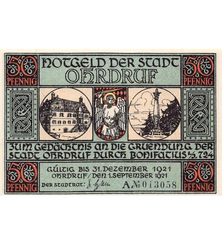 ALLEMAGNE, OHRDRUF - 50 PFENNIG 1921