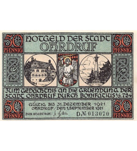 ALLEMAGNE, OHRDRUF - 50 PFENNIG 1921