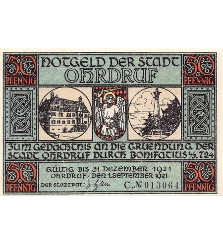 ALLEMAGNE, OHRDRUF - 50 PFENNIG 1921