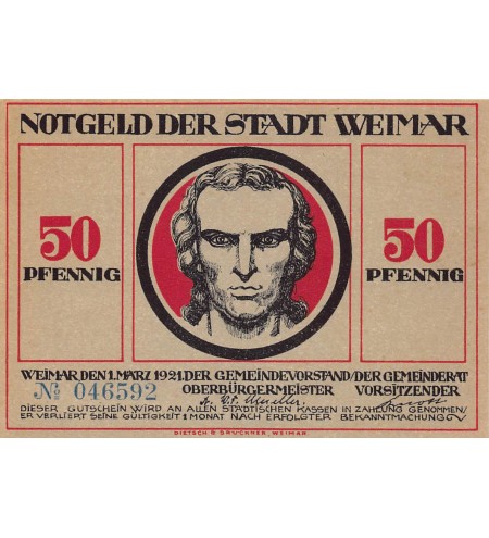 ALLEMAGNE, WEIMAR - 50 PFENNIG 1921