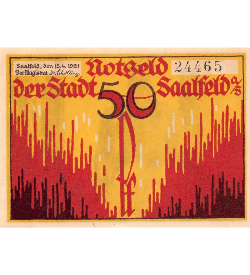 ALLEMAGNE, SAALFELD - 50 PFENNIG 1921