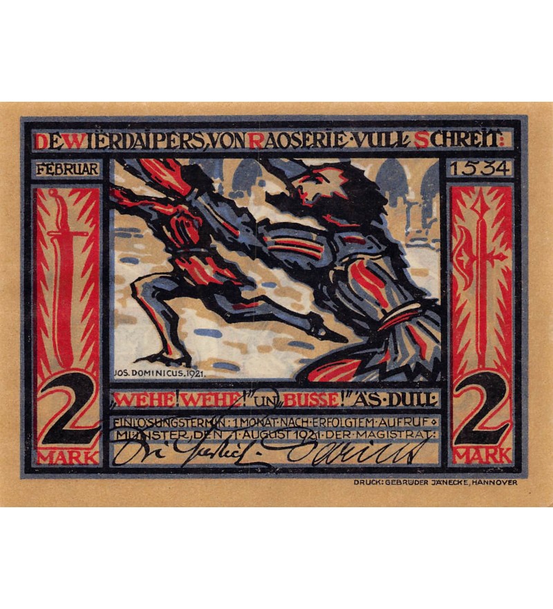 ALLEMAGNE, MÜNSTER - 2 MARK 1921