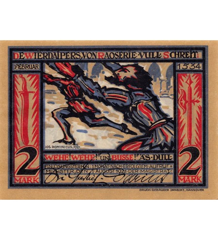 ALLEMAGNE, MÜNSTER - 2 MARK 1921