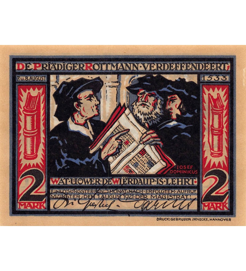 ALLEMAGNE, MÜNSTER - 2 MARK 1921