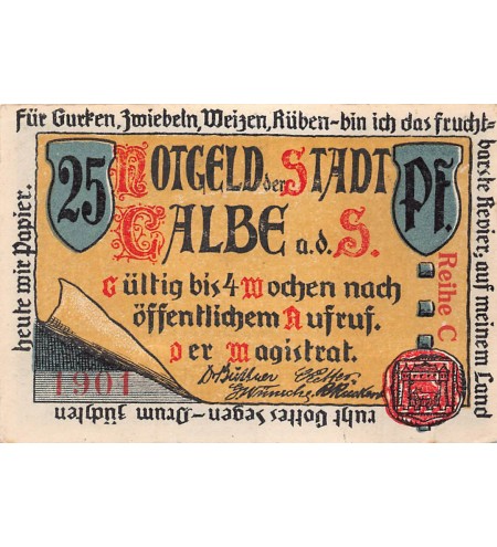ALLEMAGNE, CALBE - 25 PFENNIG