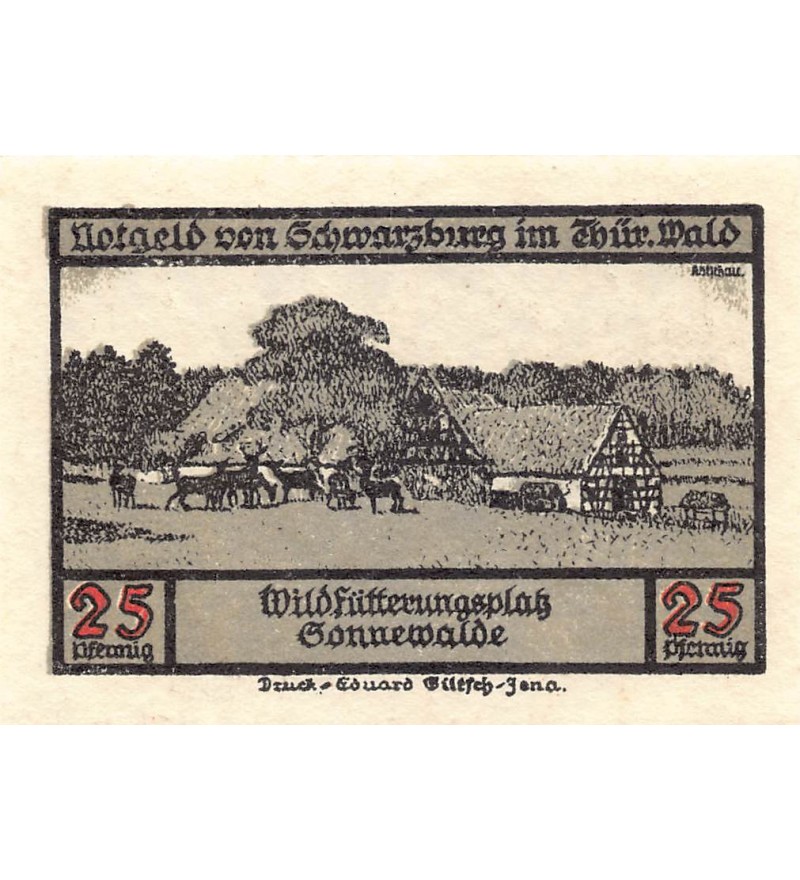 ALLEMAGNE, SCHWARZBURG - 25 PFENNIG 1922